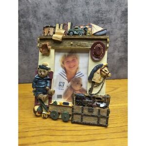 Figi Boys Toys Picture Frame 6" Resin PF AT 301 Teddy Bear Train Books Horse